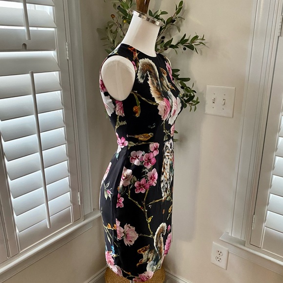 Dolce & Gabbana Enchanted Forest Print Crepe Fitted Dress 38 - Picture 2 of 13